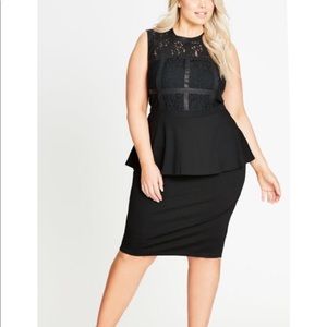 Bondage Lace Peplum Dress